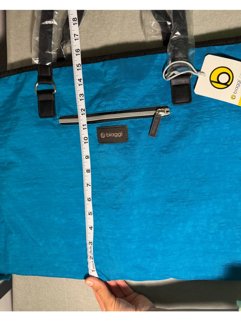 NWT biaggi Turquoise Blue Folding Travel Garment Bag Suit Dress Carrier